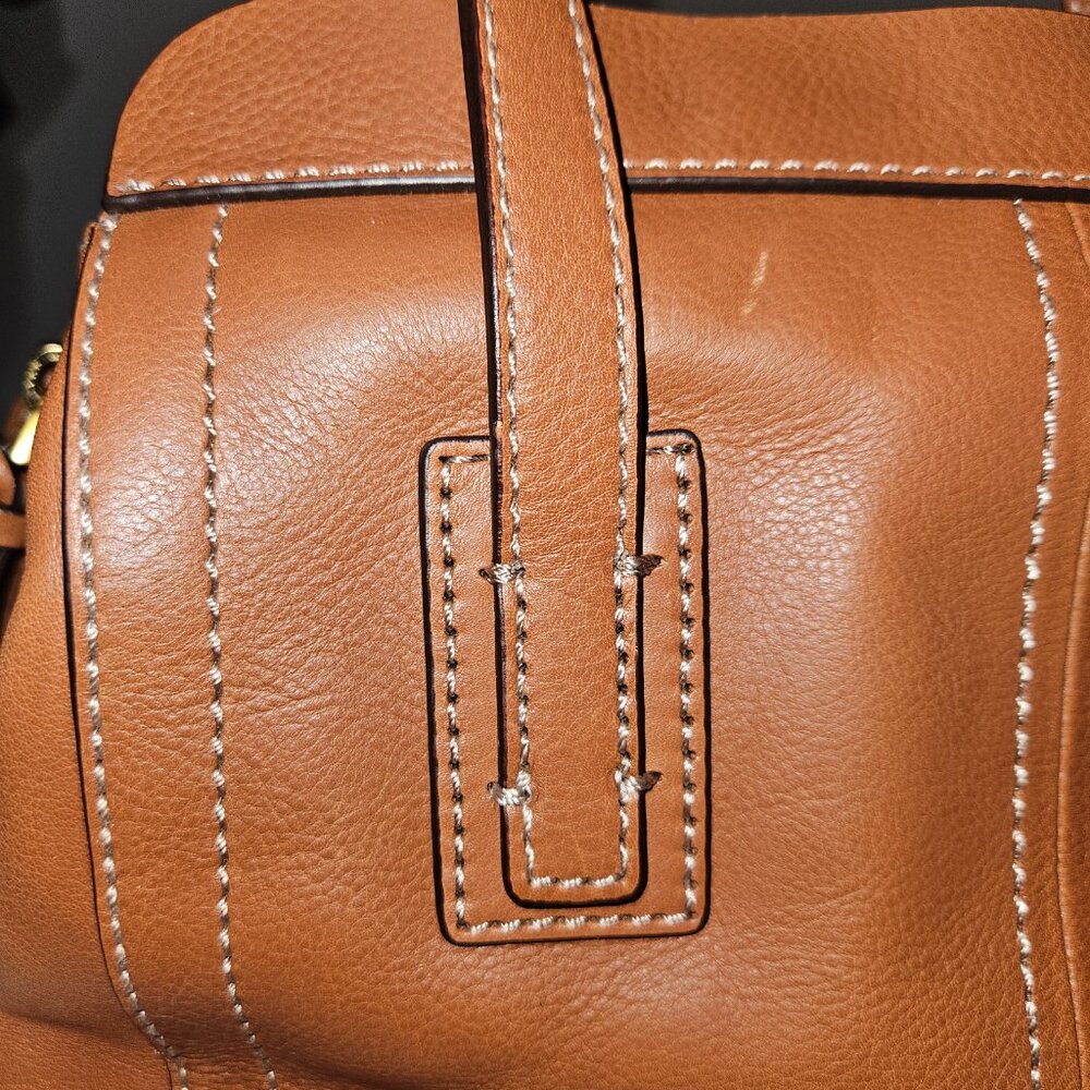 FOSSIL NWT Brown Leather Emma Crossbody/Satchel bag with Key Charm - Picture 15 of 16